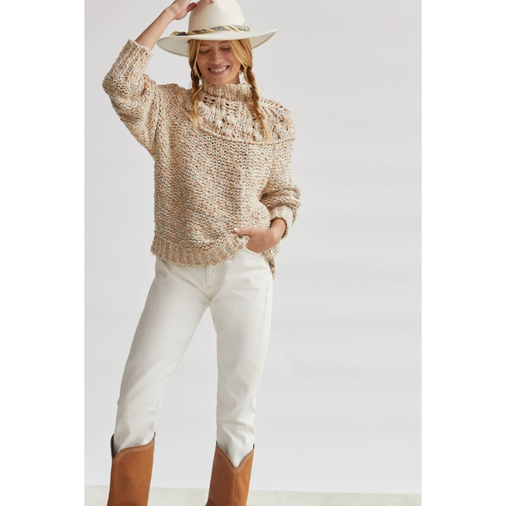 Anthropologie Pilcro Textured Mock-Neck Sweater